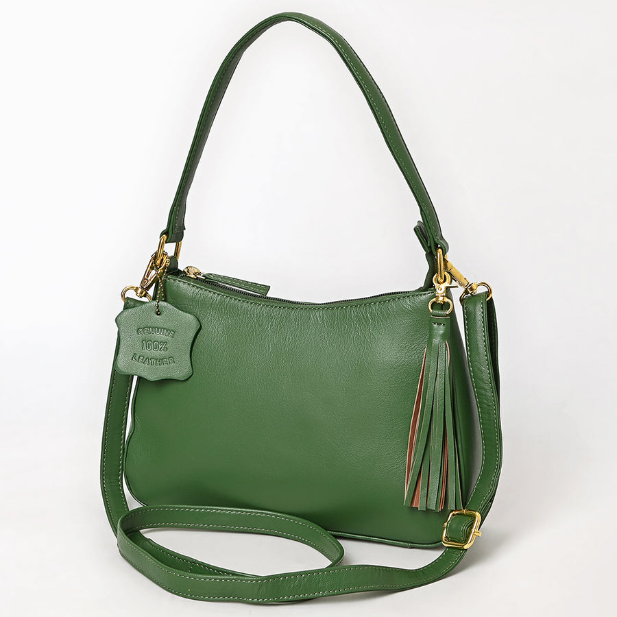 Never Mind Western Cross Body Genuine Leather Handbag Purse Wallet Bag For Women Girls Green - Uhorse