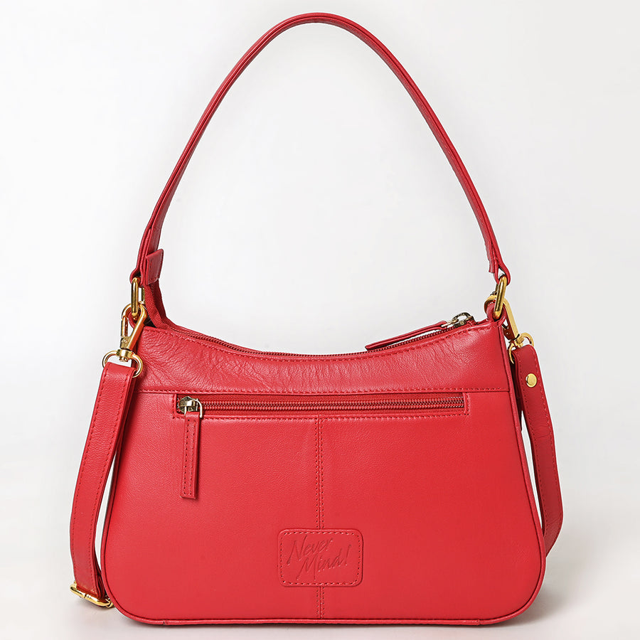 Never Mind Western Cross Body Genuine Leather Handbag Purse Wallet Bag For Women Girls Brown