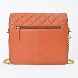 Never Mind Genuine Leather Quilted Crossbody Bag for Women Chain Strap Shoulder Purse Handbag