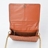 Never Mind Genuine Leather Quilted Crossbody Bag for Women Chain Strap Shoulder Purse Handbag