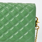 Never Mind Genuine Leather Quilted Crossbody Bag for Women Chain Strap Shoulder Purse Handbag