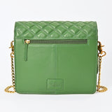 Never Mind Genuine Leather Quilted Crossbody Bag for Women Chain Strap Shoulder Purse Handbag