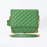 Never Mind Genuine Leather Quilted Crossbody Bag for Women Chain Strap Shoulder Purse Handbag