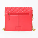 Never Mind Genuine Leather Quilted Crossbody Bag for Women Chain Strap Shoulder Purse Handbag