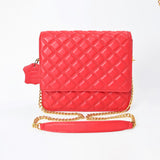 Never Mind Genuine Leather Quilted Crossbody Bag for Women Chain Strap Shoulder Purse Handbag