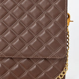 Never Mind Genuine Leather Quilted Crossbody Bag for Women Chain Strap Shoulder Purse Handbag