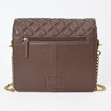 Never Mind Genuine Leather Quilted Crossbody Bag for Women Chain Strap Shoulder Purse Handbag