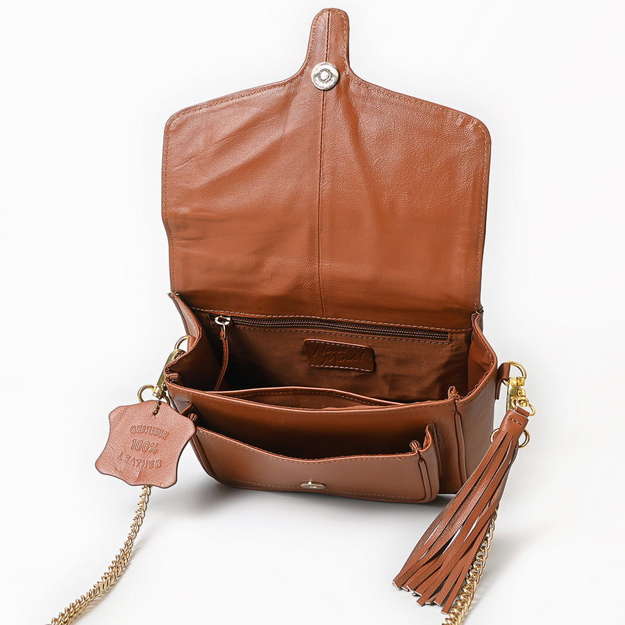 Never Mind Crossbody Genuine Leather Women Bag Western Handbag Purse