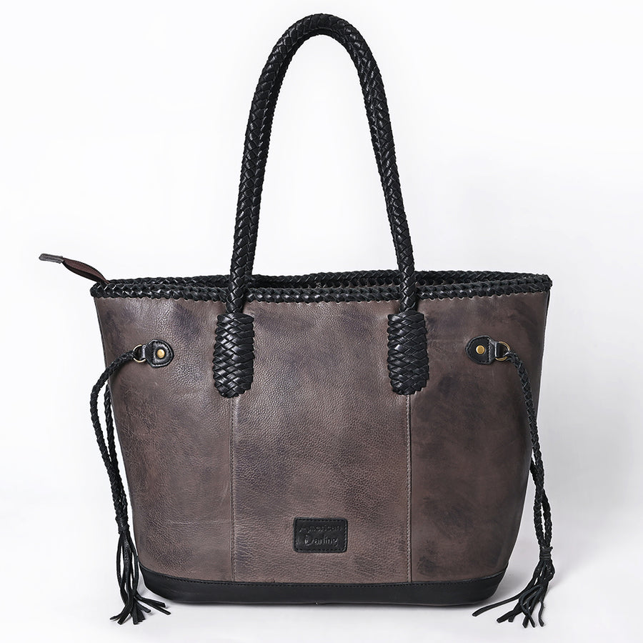American Darling Tote Bag Western Genuine Leather Handcrafted Large Purse with Turquoise Stone, Fringes and YKK Zipper