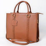 Never Mind Briefcase Genuine Leather Women Bag Western Handbag Purse - CHESTNUT / Default Title