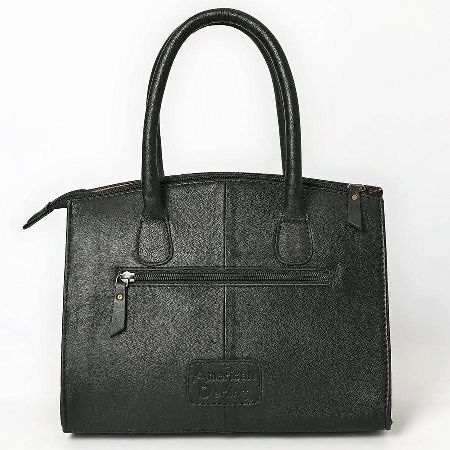 American Darling Tote Bag for Women, Hand Tooled Floral Carved Vegetable-Tanned Full Grain Leather, Buck Stitched Western Purse