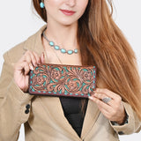 American Darling Wallet Beautifully Hand Tooled Genuine Leather women hand purse