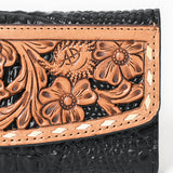 American Darling Wallet Hand Tooled Crocodile Embossed Genuine Leather Women Bag Western Handbag Purse