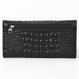 American Darling Wallet Hand Tooled Crocodile Embossed Genuine Leather Women Bag Western Handbag Purse