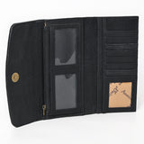 American Darling Wallet Hand Tooled Crocodile Embossed Genuine Leather Women Bag Western Handbag Purse