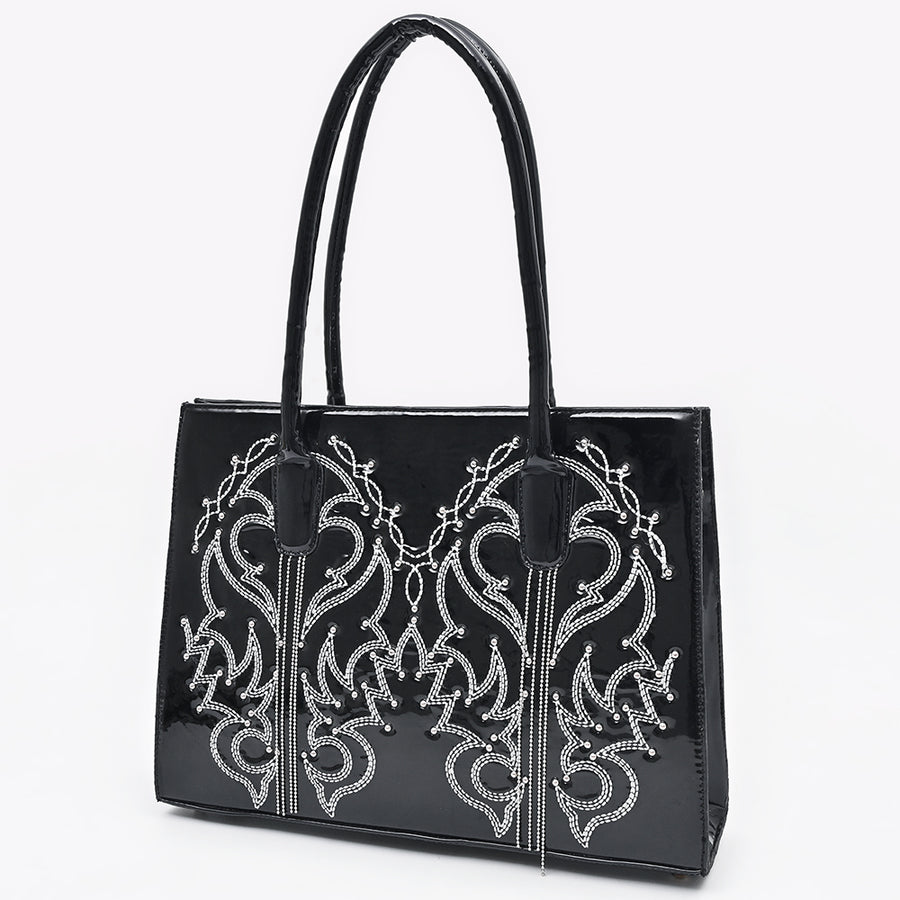 American Darling Handcrafted Genuine Leather Tote Bag with Embroidery - Uhorse
