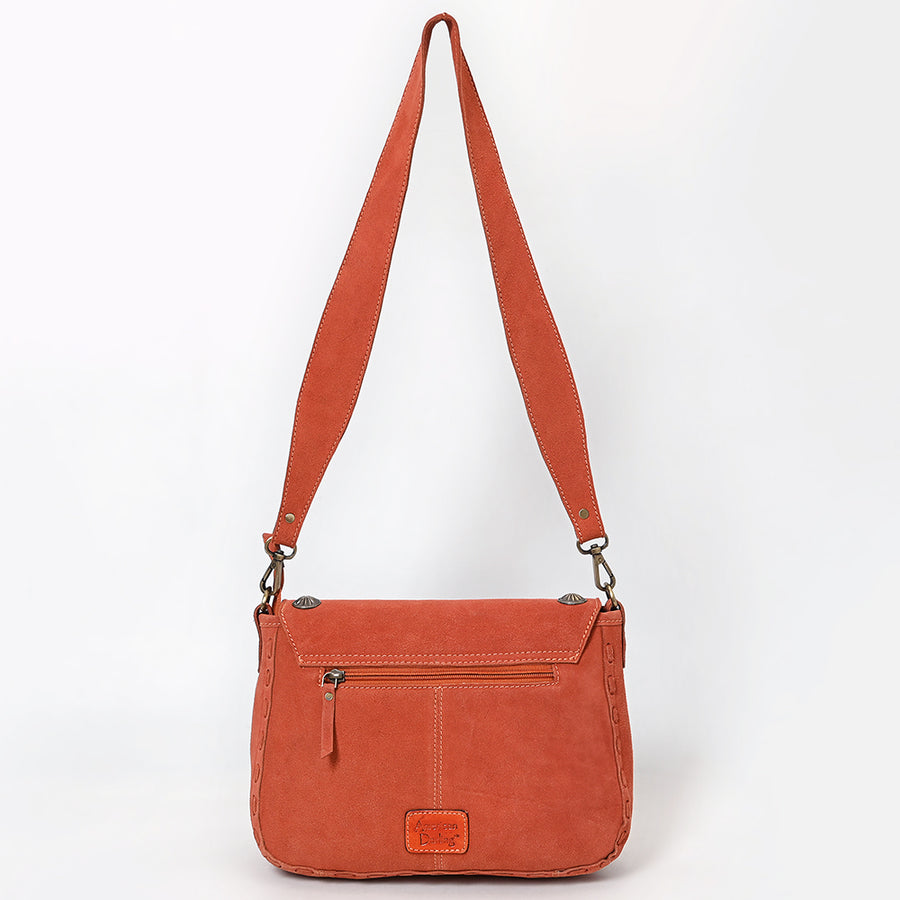 American Darling Genuine Leather Cross body Bag Handcrafted Concho Embroidery Eco-Friendly Vegetable Tanned Full Grain Leather