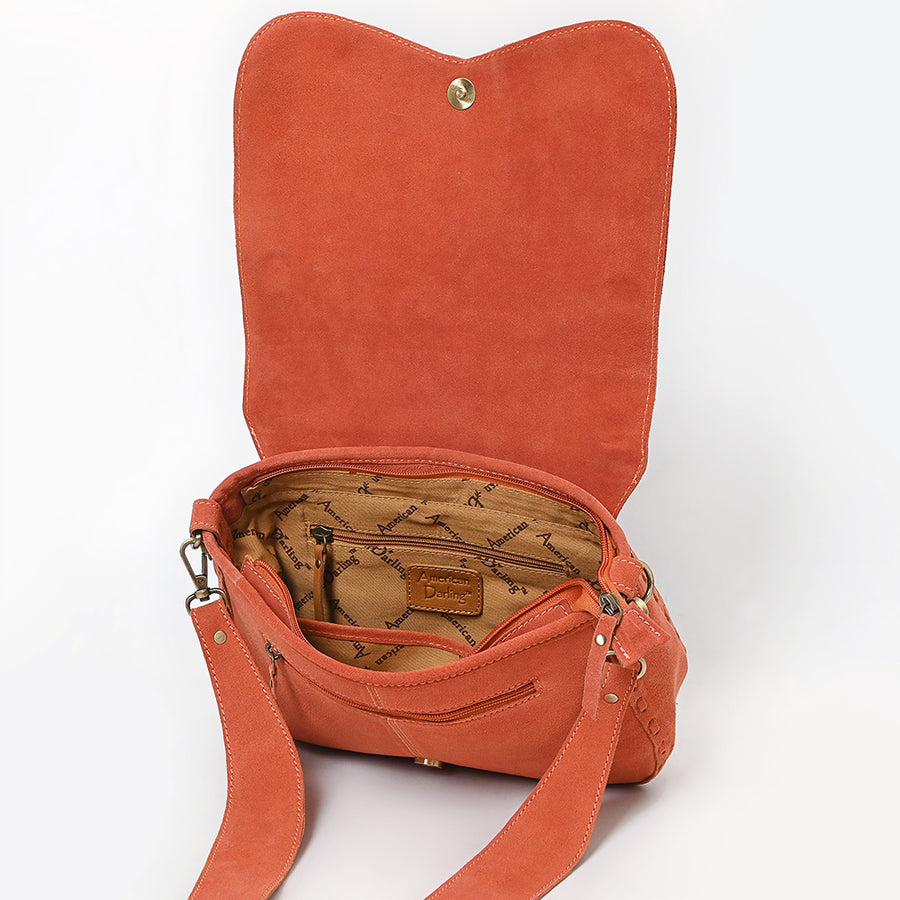 American Darling Genuine Leather Cross body Bag Handcrafted Concho Embroidery Eco-Friendly Vegetable Tanned Full Grain Leather
