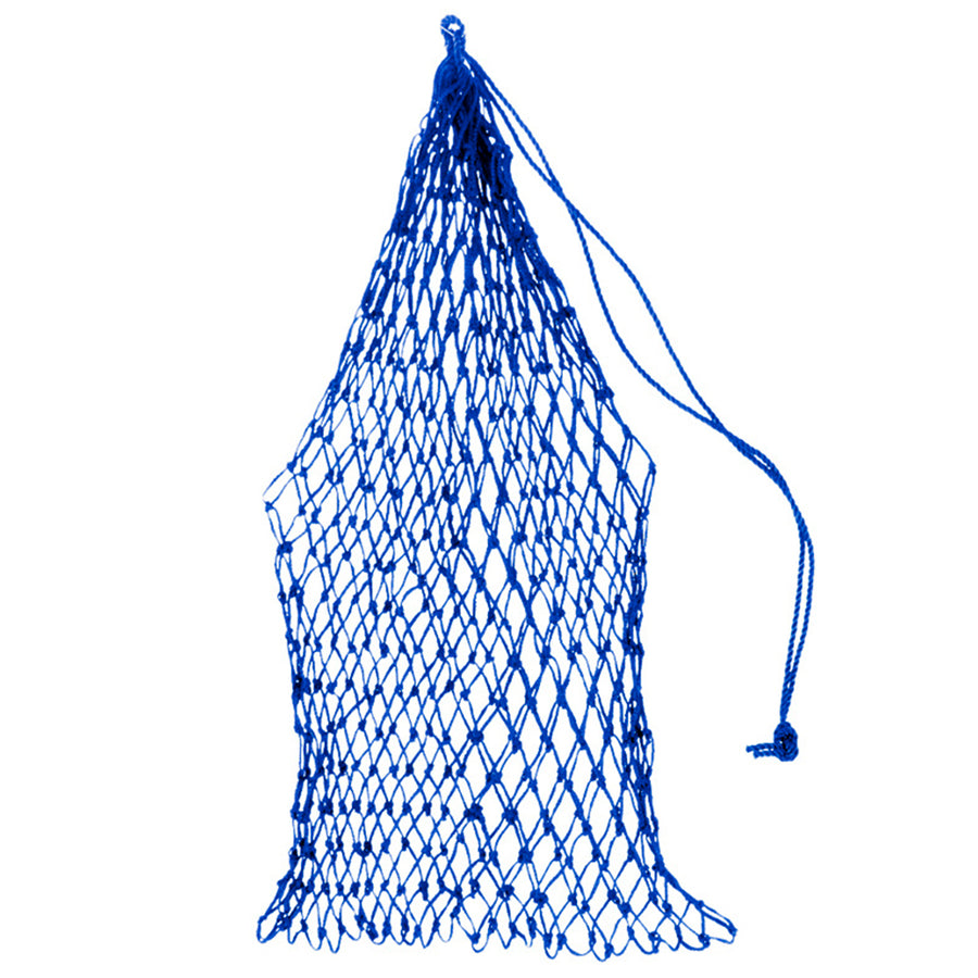 Blue nylon hay net with drawstring closure - Uhorse