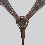 Hilason Western Horse Crocodile Embossed Breast Collar Genuine Leather Dark Brown