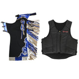HILASON Western Horse Bull Riding Safety Leather Protective Vest and Rodeo Chaps Combo - Hilason