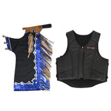 HILASON Western Horse Bull Riding Safety Leather Protective Vest & Rodeo Chaps Combo