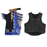 HILASON Western Horse Bull Riding Safety Leather Protective Vest and Rodeo Chaps Combo - Uhorse