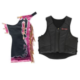 HILASON W. H. Bull Riding Safety Leather Protective Vest & Rodeo Chaps by Hilason – Cowboy and equestrian accessories