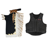 HILASON Western Horse Bull Riding Safety Leather Protective Vest and Rodeo Chaps Combo - Uhorse