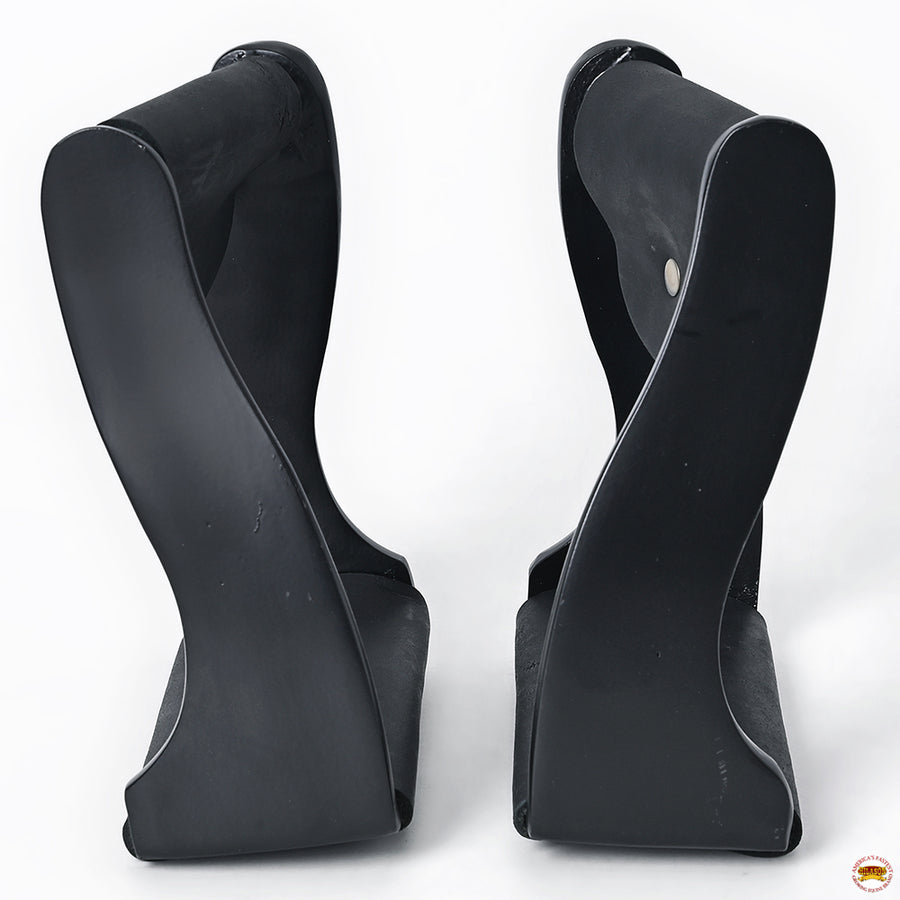Hilason Lightweight Aluminum Western Horse Stirrups With Leather Wrapped Non Slip Tread