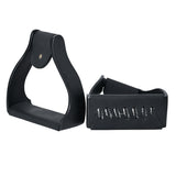 Hilason Lightweight Aluminum Western Horse Stirrups With Leather Wrapped Non Slip Tread