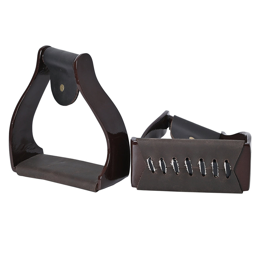 Hilason Lightweight Aluminum Western Horse Stirrups With Non Slip Tread Brown - Uhorse