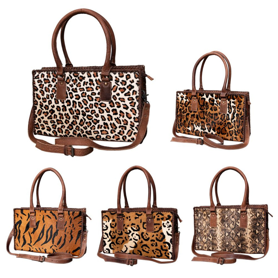 American Darling Women's Tote Bag Western Hair-On Genuine Leather Handbag and Ladies Purse
