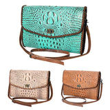 American Darling Coin Purse Crocodile embossed Genuine Leather women bag western handbag purse