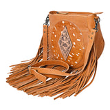 American Darling Messenger Hand Tooled Hair-On Genuine Leather women bag western handbag purse