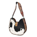 American Darling Hobo Hand Tooled Hair-On Genuine Leather women bag western handbag purse