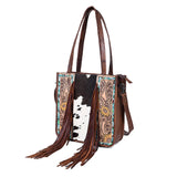 American Darling Tote Hand Tooled Hair-On Genuine Leather women bag western handbag purse