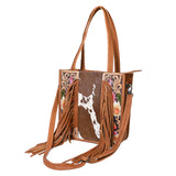 American Darling Tote Hand Tooled Hair-On Genuine Leather women bag western handbag purse