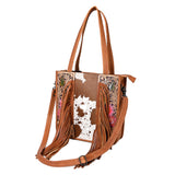 American Darling Tote Hand Tooled Hair-On Genuine Leather women bag western handbag purse