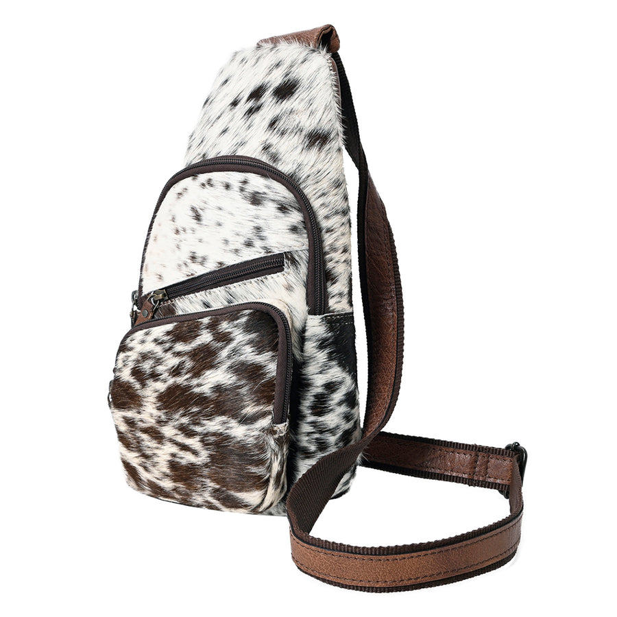 American Darling Western Crossbody Bag – Hair-On Cowhide, Genuine Leather, Hand-Tooled Floral, Adjustable Strap, Everyday Carry