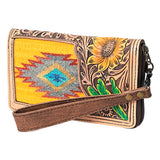 American Darling Organiser Hand Tooled Saddle Blanket Genuine Leather Women Bag Western Handbag Purse