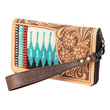 American Darling Organiser Hand Tooled Saddle Blanket Genuine Leather Women Bag Western Handbag Purse