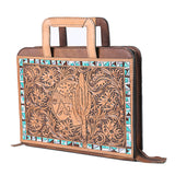 American Darling Briefcase Hand Tooled Genuine Leather Women Bag Western Handbag Purse