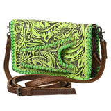 American Darling Clutch Hand Tooled Genuine Leather Women Bag Western Handbag Purse