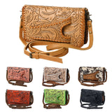 American Darling Clutch Hand Tooled Genuine Leather Women Bag Western Handbag Purse