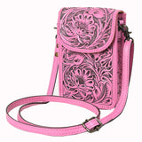 American Darling Cell Phone Holder Hand Tooled Genuine Leather Women Bag Western Handbag Purse