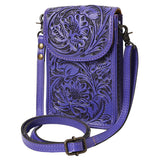 American Darling Cell Phone Holder Hand Tooled Genuine Leather Women Bag Western Handbag Purse