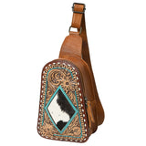 American Darling Sling Hand Tooled Genuine Leather Women Bag Western Handbag Purse