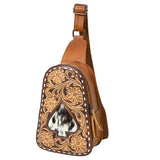 American Darling Sling Hand Tooled Genuine Leather Women Bag Western Handbag Purse