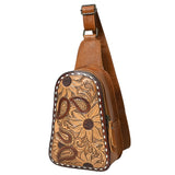 American Darling Sling Hand Tooled Genuine Leather Women Bag Western Handbag Purse